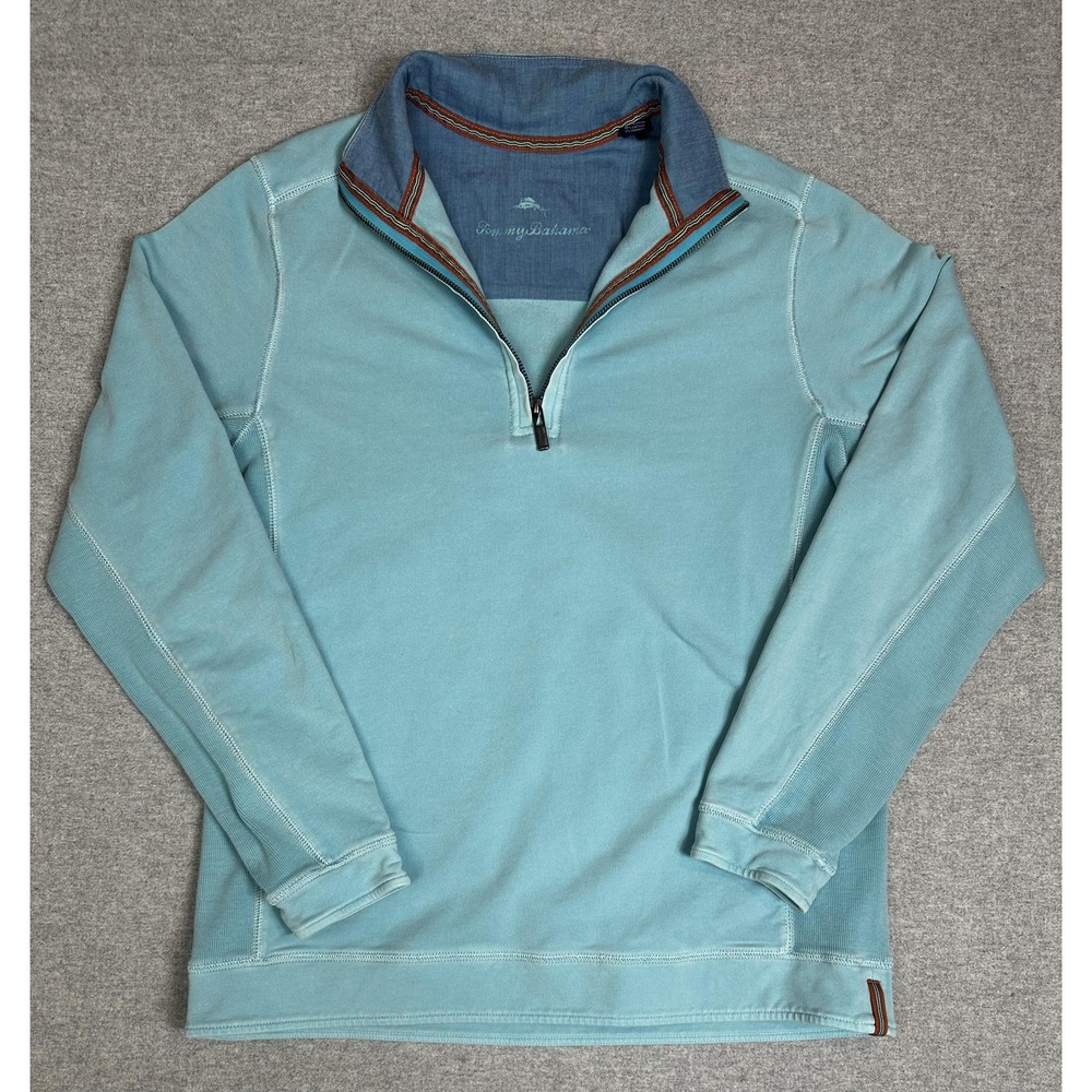 Tommy Bahama Blue Zip Up Sweater